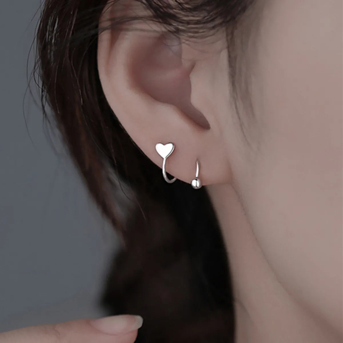 Fashion Simple Style Star Heart Shape Copper Heart Plating Metal Gold Plated Silver Plated Women'S Earrings