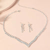 Fashion Simple Tassel Rhinestone Alloy Necklace Earrings Set