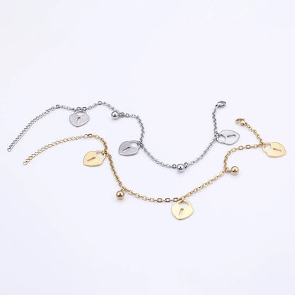 Fashion Simple Wild Stainless Steel Plating 18k Real Gold Anklet