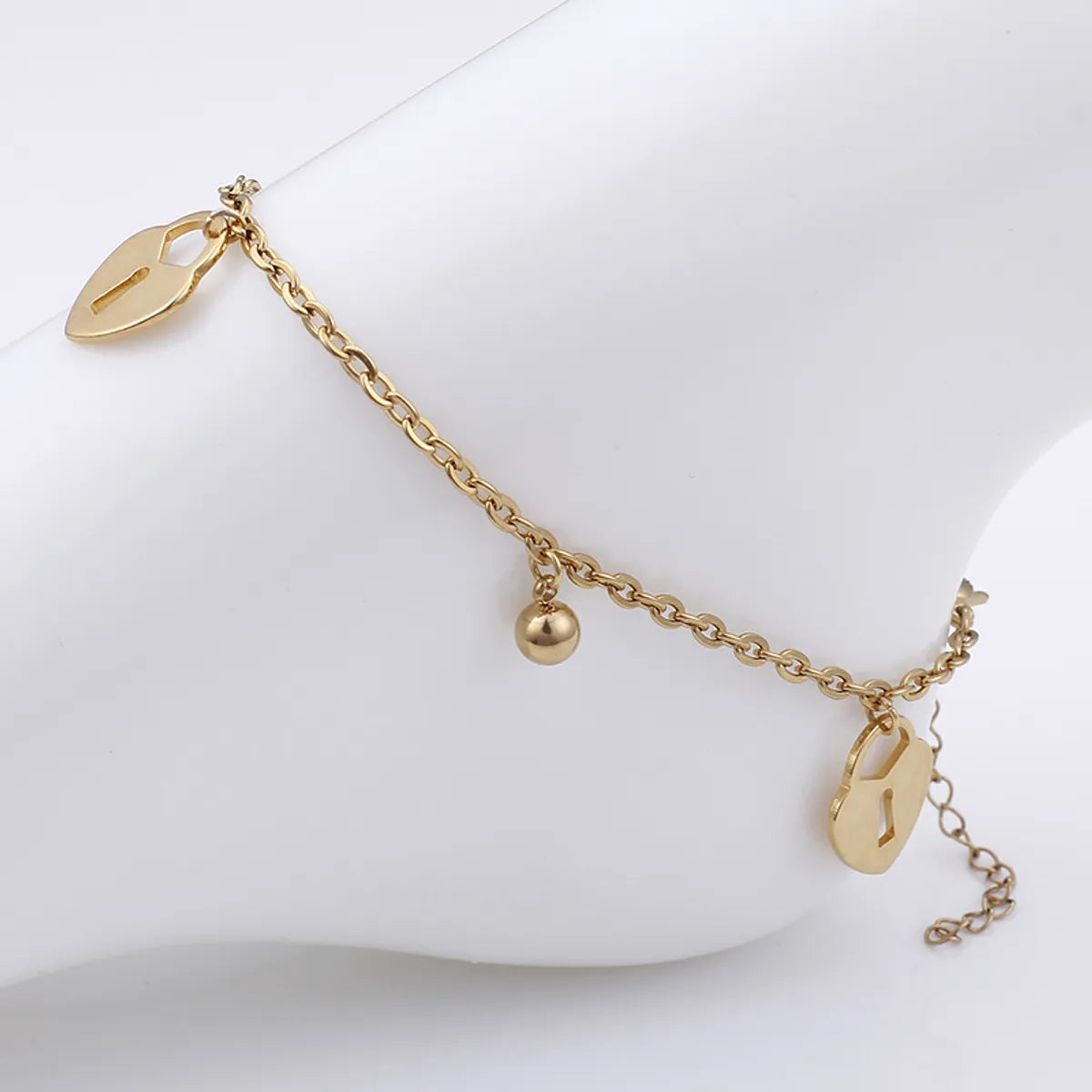 Fashion Simple Wild Stainless Steel Plating 18k Real Gold Anklet