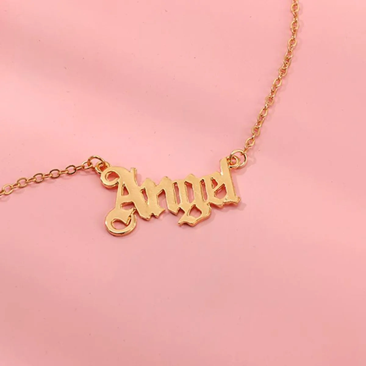 Fashion Simple Wind Letter Angel Necklace Popular Personality Angel Clavicle Chain