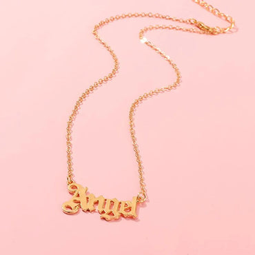 Fashion Simple Wind Letter Angel Necklace Popular Personality Angel Clavicle Chain