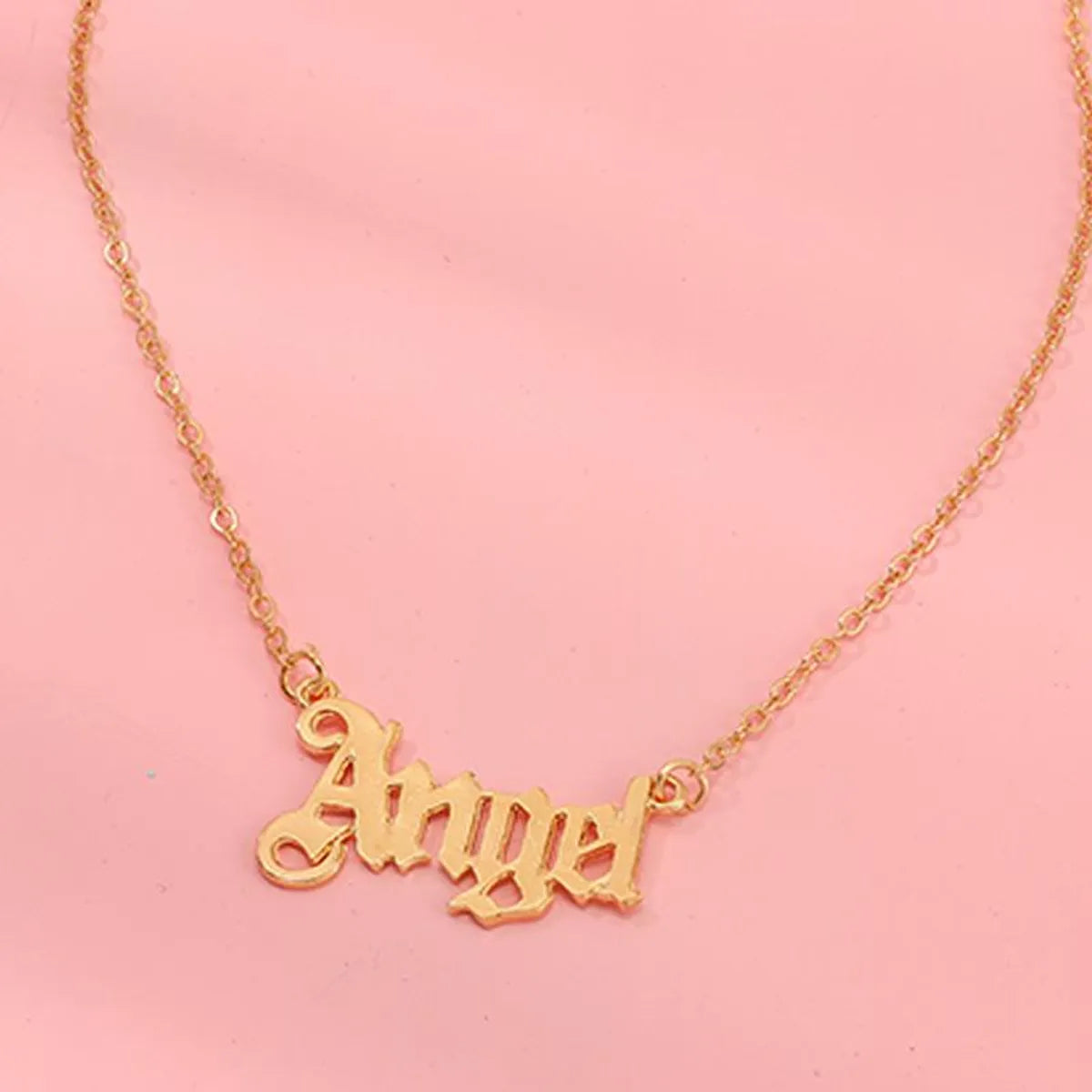 Fashion Simple Wind Letter Angel Necklace Popular Personality Angel Clavicle Chain