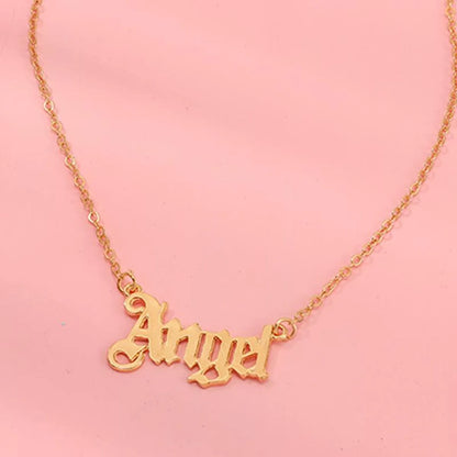 Fashion Simple Wind Letter Angel Necklace Popular Personality Angel Clavicle Chain