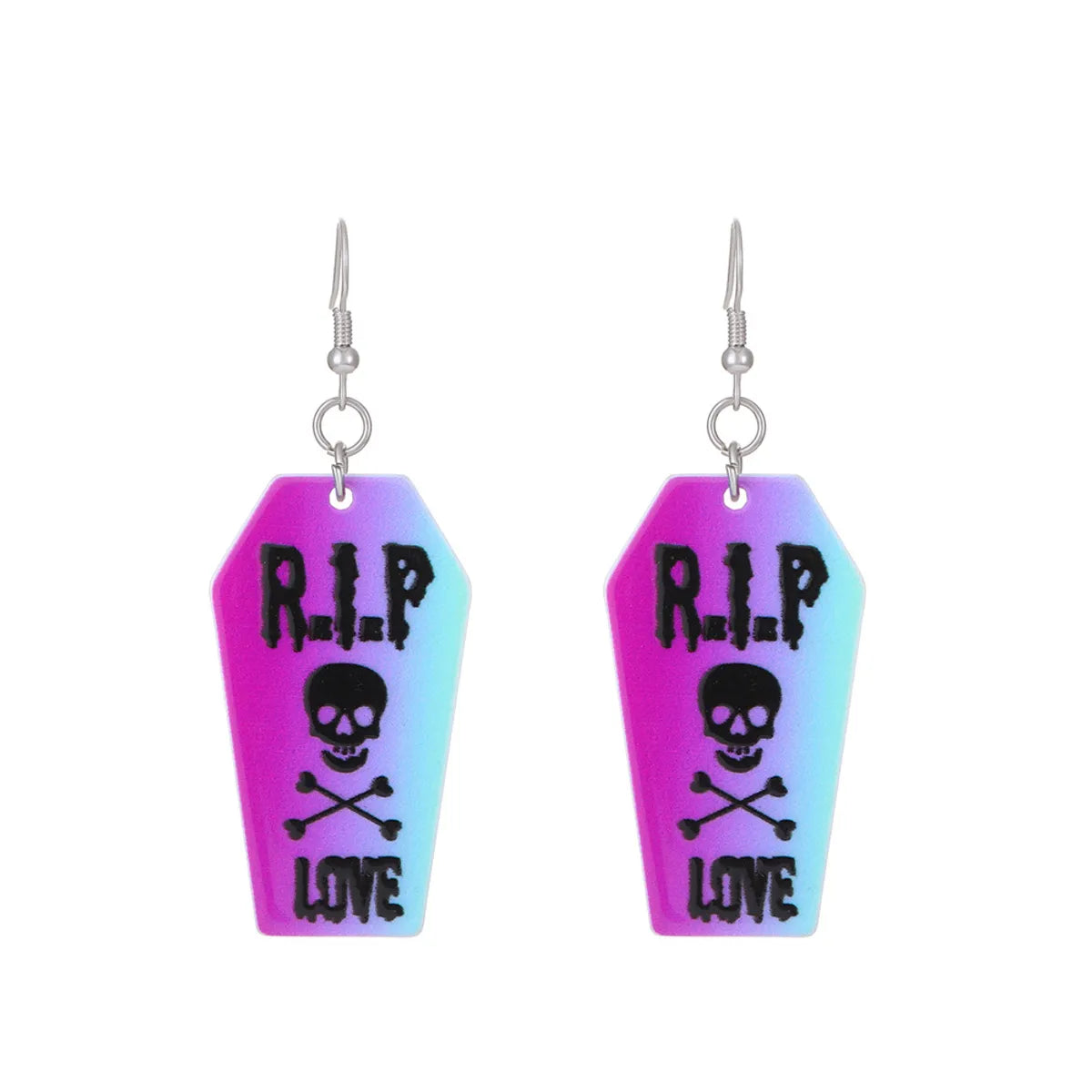 1 Pair Fashion Skull Enamel Alloy Drop Earrings