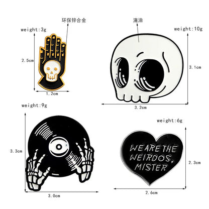 Fashion Skull Alloy Plating Artificial Gemstones Unisex Brooches