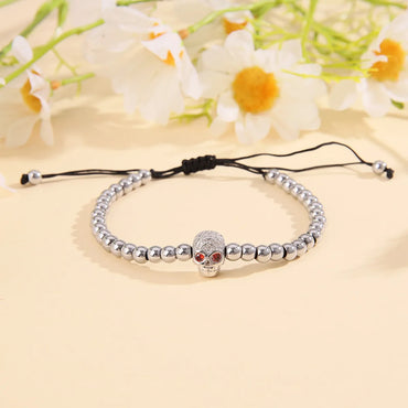 Fashion Skull Haematite Plating Bracelets 1 Piece