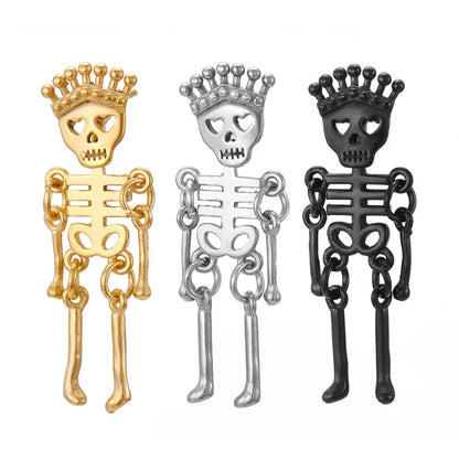 Fashion Skull Stainless Steel Plating Ear Studs 1 Piece