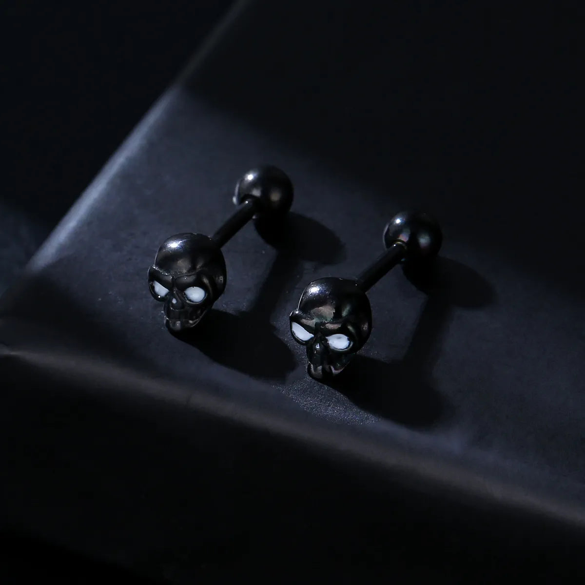 1 Piece Fashion Skull Stainless Steel Plating Ear Studs