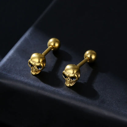 1 Piece Fashion Skull Stainless Steel Plating Ear Studs