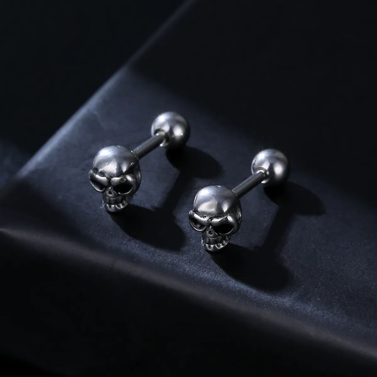 1 Piece Fashion Skull Stainless Steel Plating Ear Studs