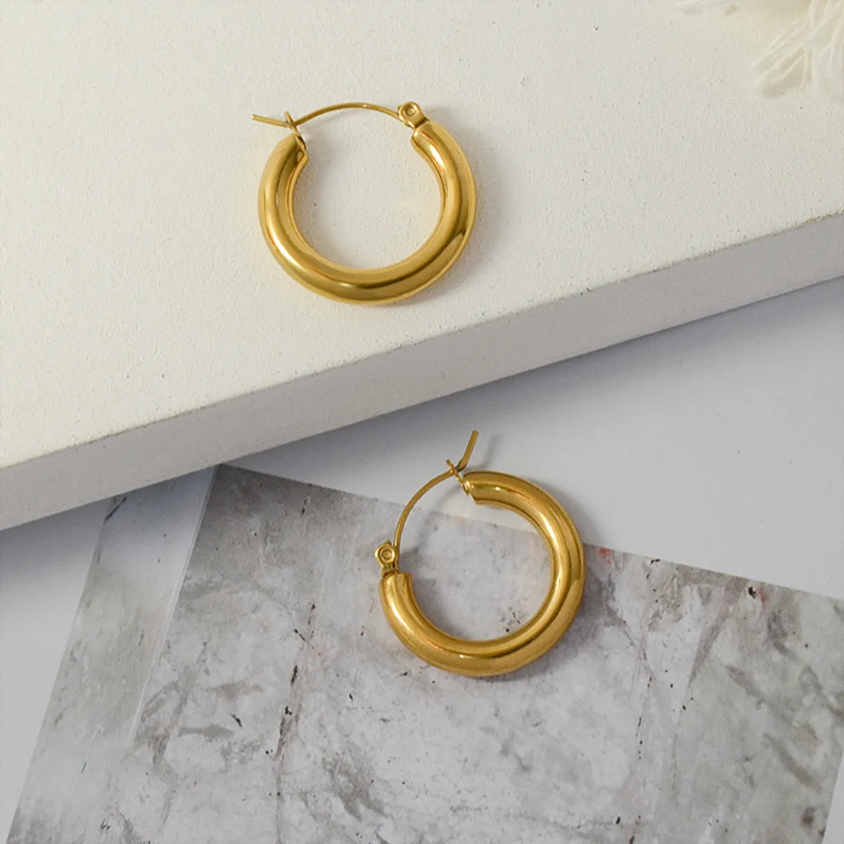 Fashion  Small Circle Titanium Steel Earrings