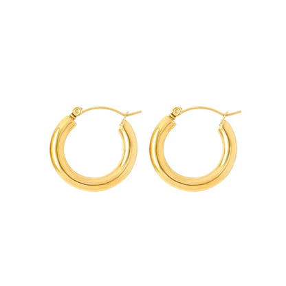 Fashion  Small Circle Titanium Steel Earrings