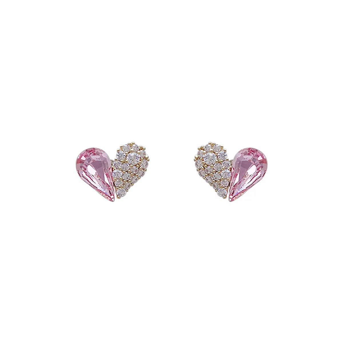 Fashion Small Crystal Diamond Heart Earrings Wholesale Nihaojewelry