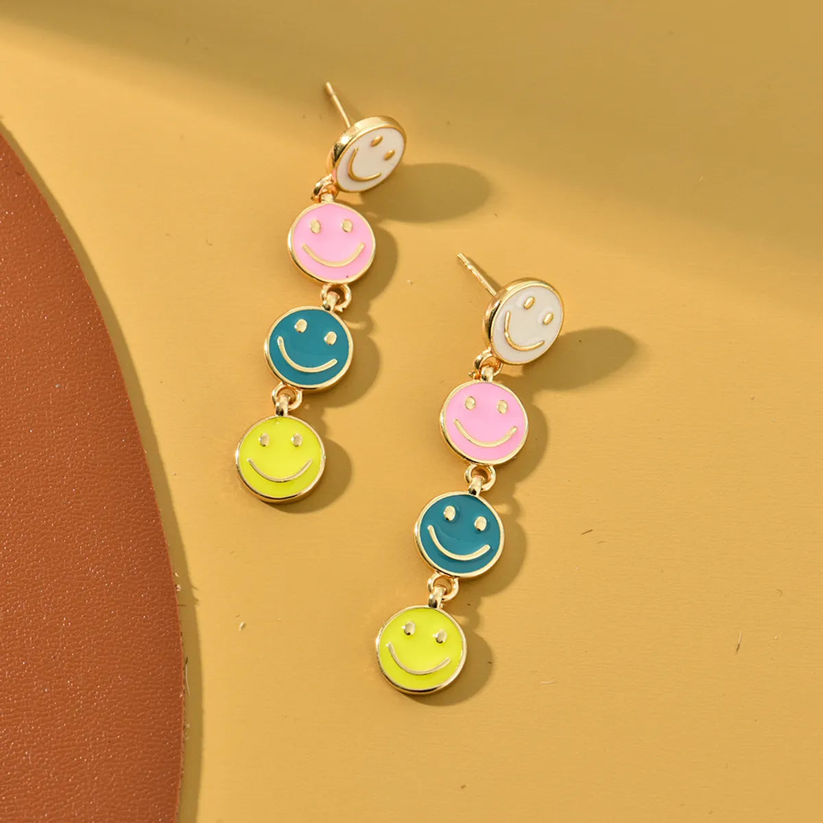 Fashion Smiley Face Alloy Enamel Plating Women's Drop Earrings 1 Pair