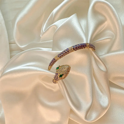 Fashion Snake Copper Plating Zircon Bangle