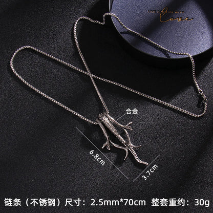 Fashion Snake Stainless Steel Plating Pendant Necklace 1 Piece