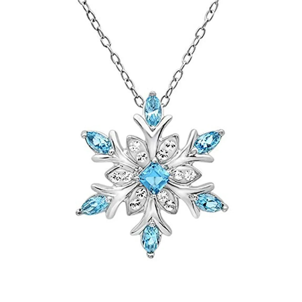 Fashion Snowflake Alloy Inlay Zircon Women'S Earrings Necklace