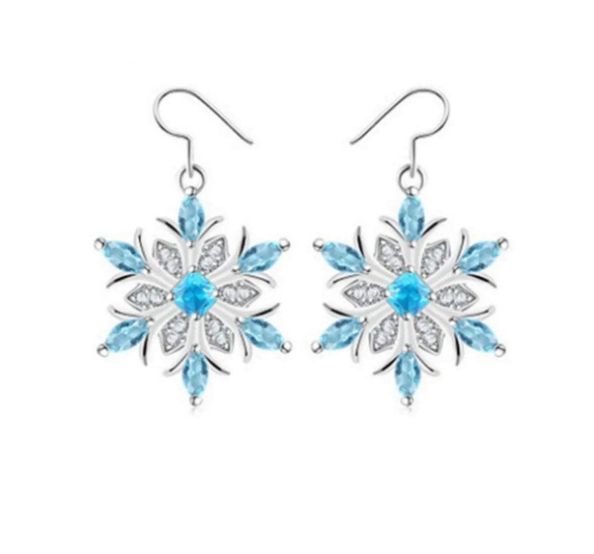 Fashion Snowflake Alloy Inlay Zircon Women'S Earrings Necklace