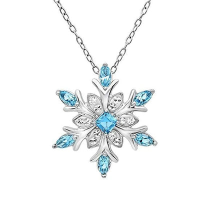 Fashion Snowflake Alloy Inlay Zircon Women'S Earrings Necklace