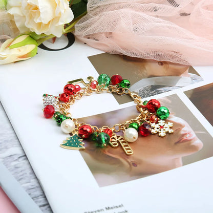 Fashion Snowflake Alloy Pearl Plating Inlay Rhinestones Bracelets