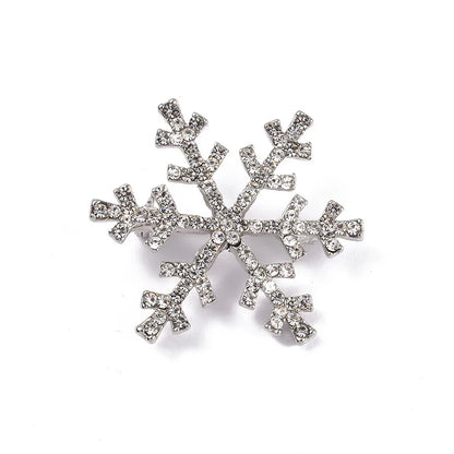 Fashion Snowflake Imitation Pearl Alloy Rhinestone Women'S Brooches