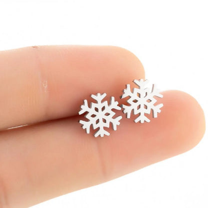 Fashion Snowflake Stainless Steel Plating Ear Studs 1 Pair