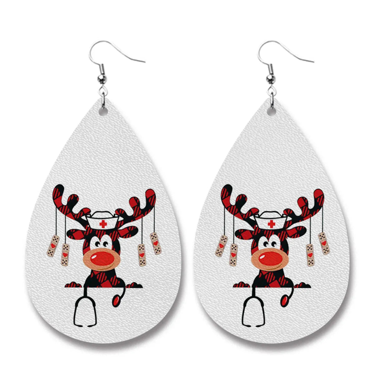 Fashion Snowman Snowflake Elk Pu Leather Iron Christmas Women's Drop Earrings 1 Pair