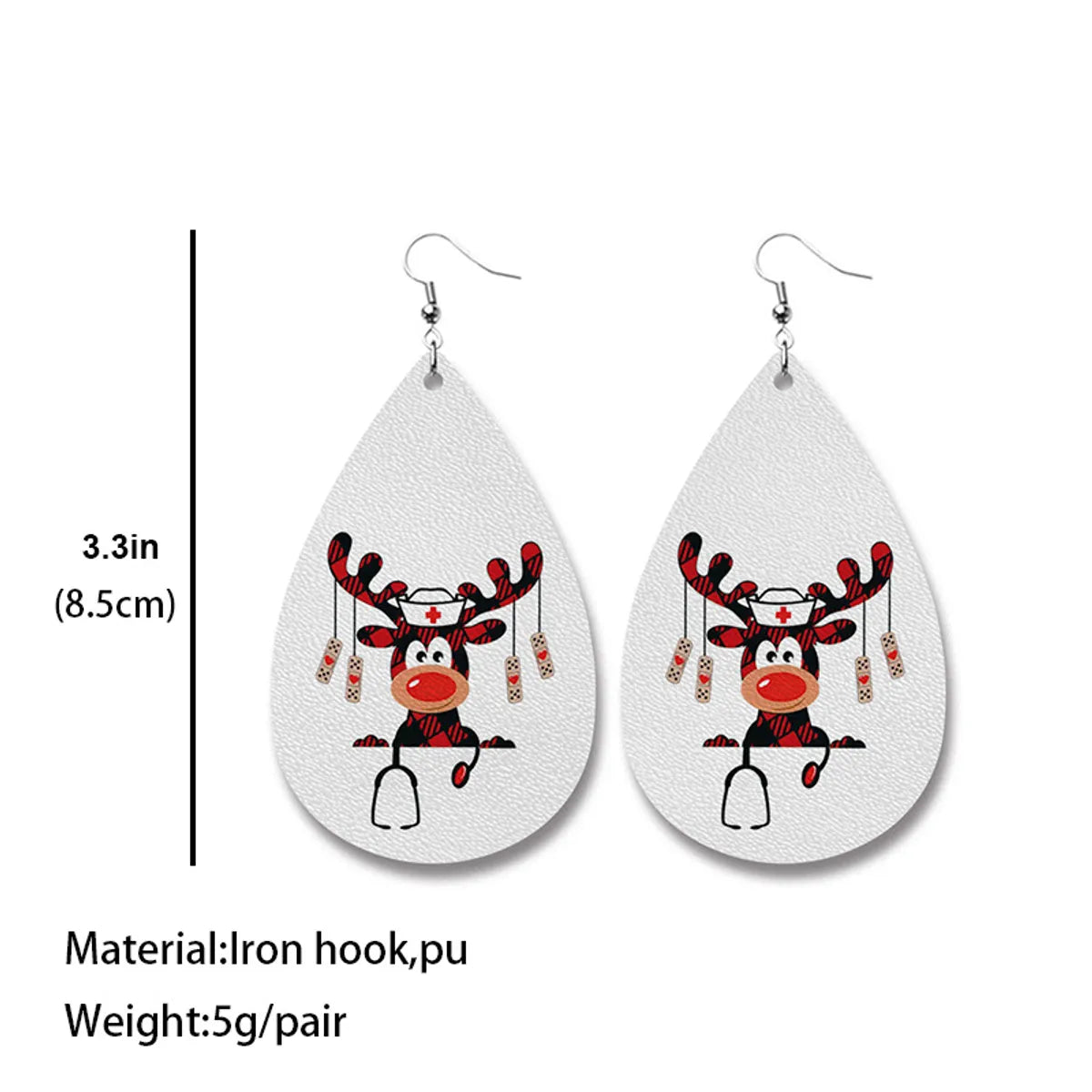 Fashion Snowman Snowflake Elk Pu Leather Iron Christmas Women's Drop Earrings 1 Pair