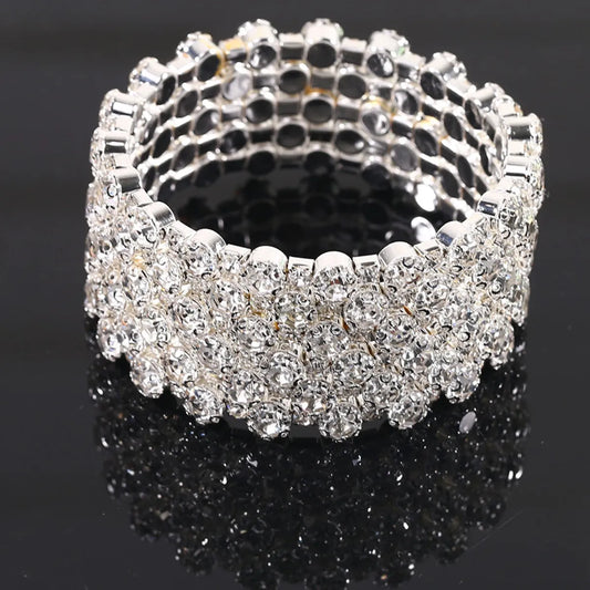 Fashion Solid Color Alloy Plating Inlay Rhinestones Women'S Bangle 1 Piece