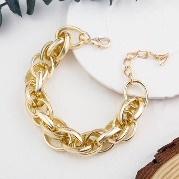 Fashion Solid Color Alloy Plating Women's Bracelets 1 Piece