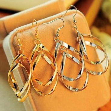 Fashion Solid Color Alloy Plating Women's Drop Earrings 1 Pair