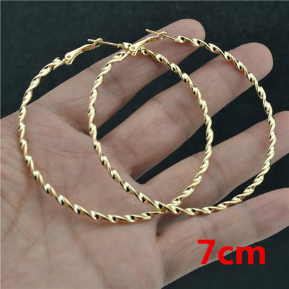 Fashion Solid Color Alloy Plating Women's Hoop Earrings 1 Pair