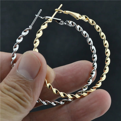 Fashion Solid Color Alloy Plating Women's Hoop Earrings 1 Pair