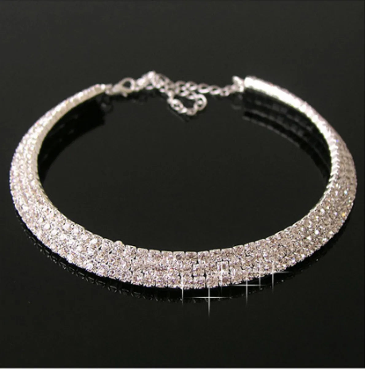 Fashion Solid Color Alloy Rhinestone Inlay Rhinestone Necklace 1 Piece