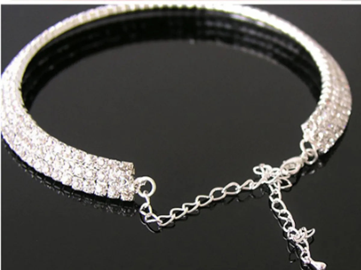 Fashion Solid Color Alloy Rhinestone Inlay Rhinestone Necklace 1 Piece