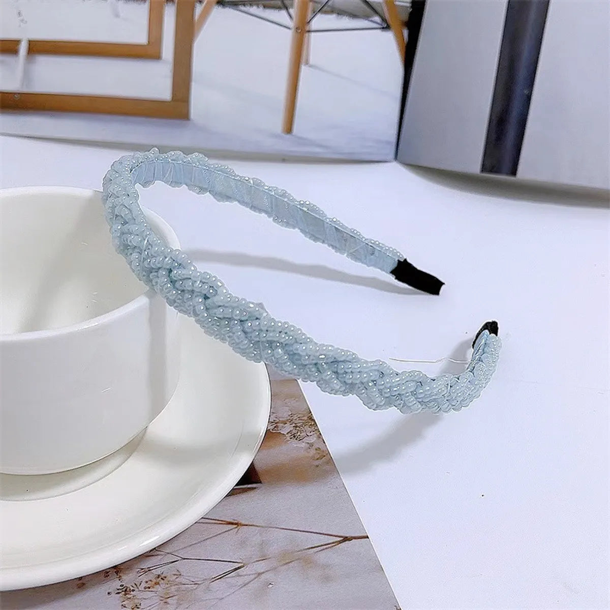 Fashion Solid Color Artificial Pearl Beaded Hair Band