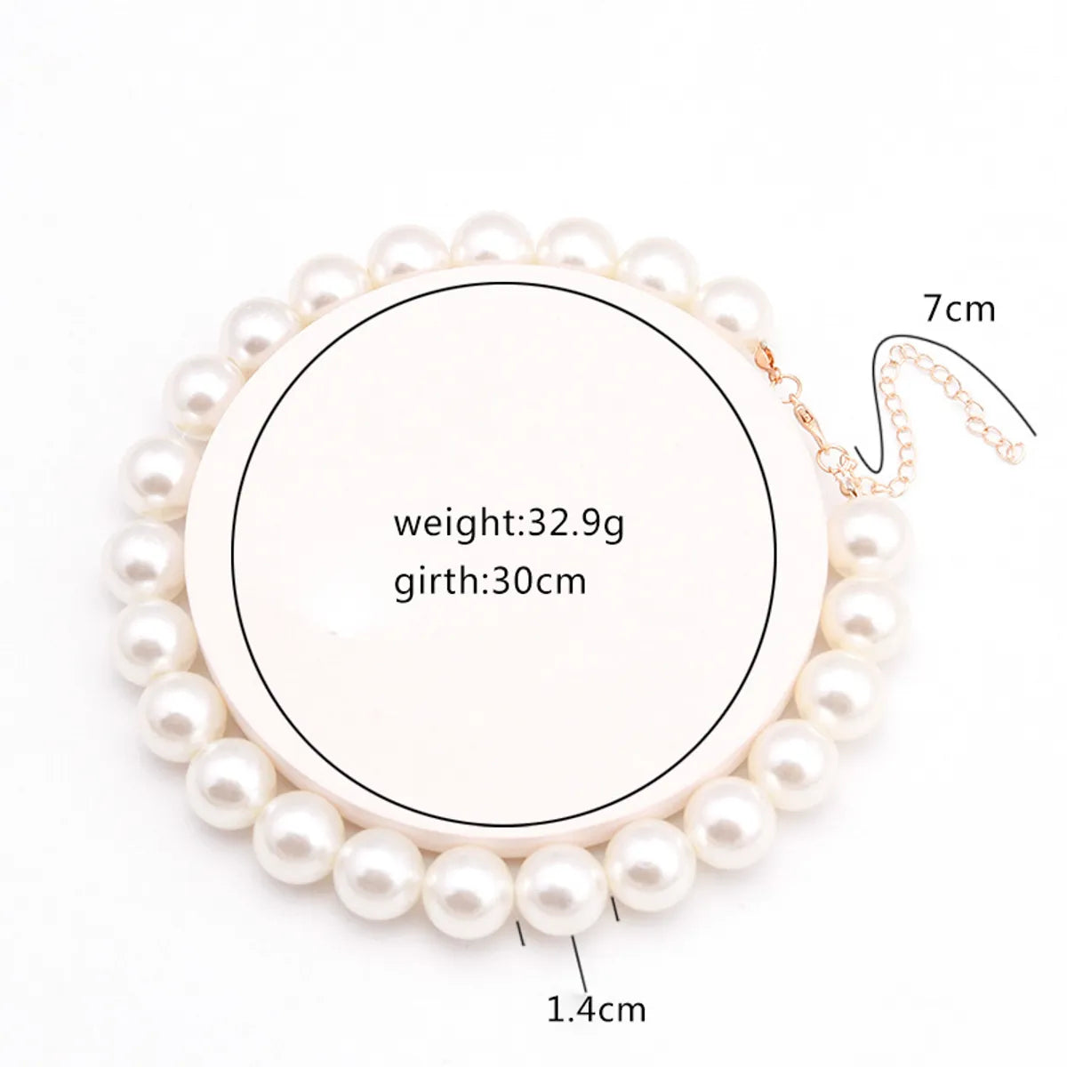 Fashion Solid Color Artificial Pearl Women's Necklace 1 Piece