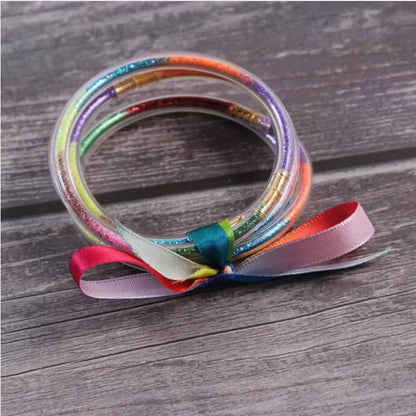 Fashion Solid Color Bow Knot Silica Gel Women'S Bracelets 1 Piece