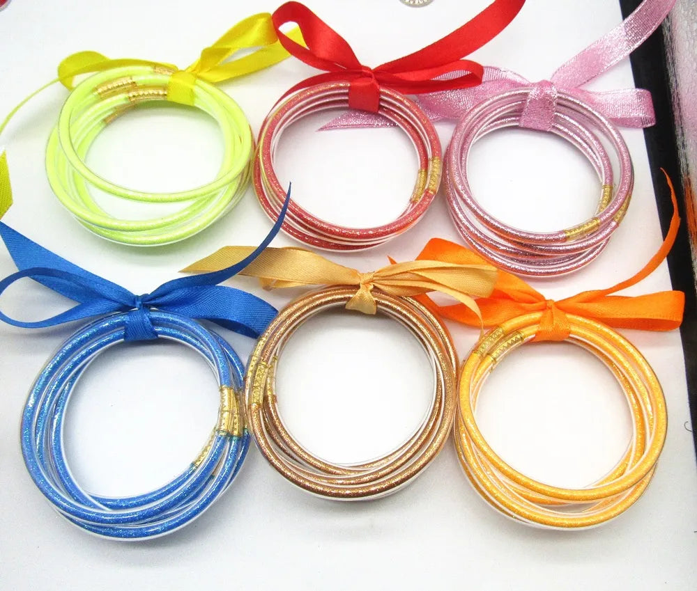 Fashion Solid Color Bow Knot Silica Gel Women'S Bracelets 1 Piece