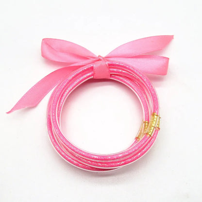 Fashion Solid Color Bow Knot Silica Gel Women'S Bracelets 1 Piece