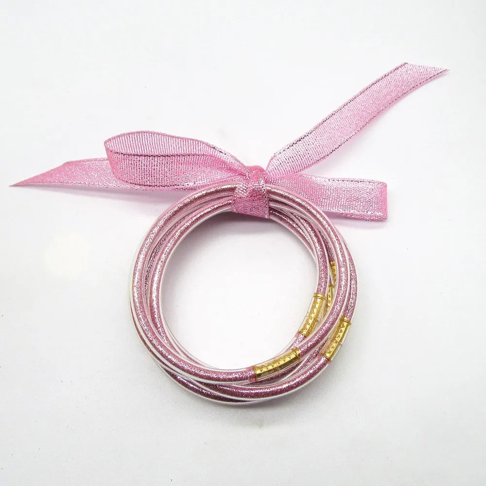 Fashion Solid Color Bow Knot Silica Gel Women'S Bracelets 1 Piece