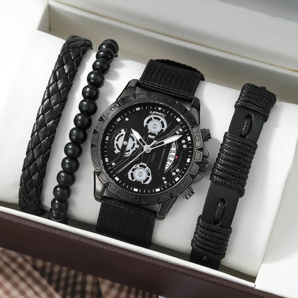 Fashion Solid Color Buckle Quartz Men'S Watches