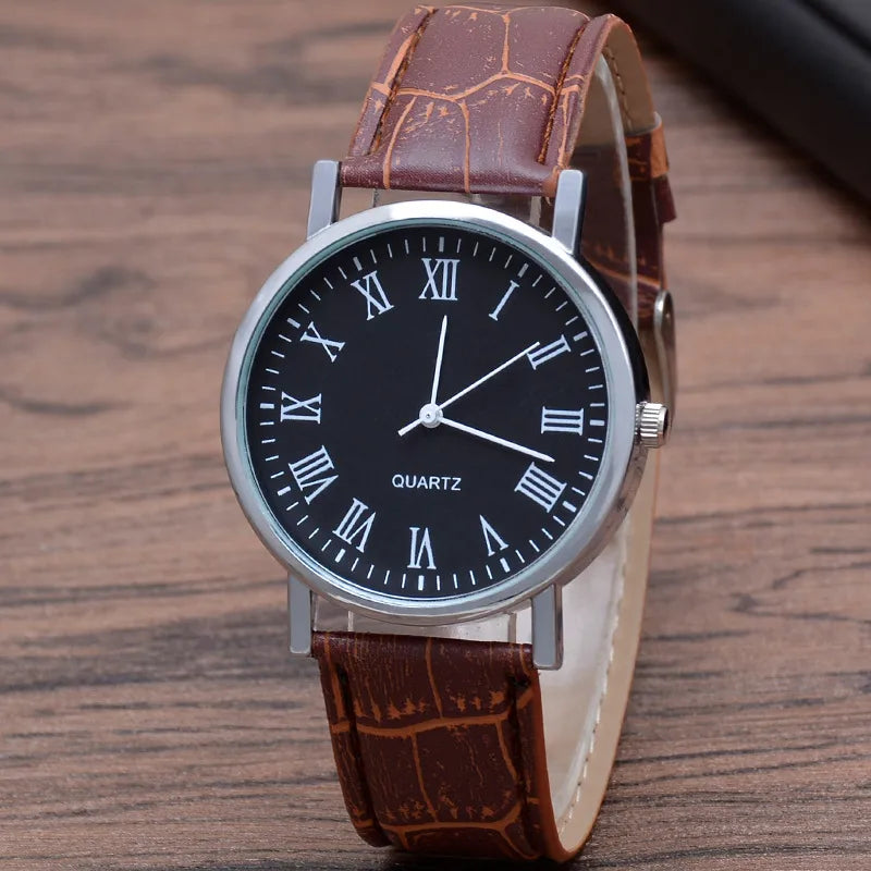 Fashion Solid Color Buckle Quartz Men'S Watches