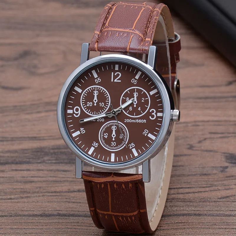 Fashion Solid Color Buckle Quartz Men'S Watches