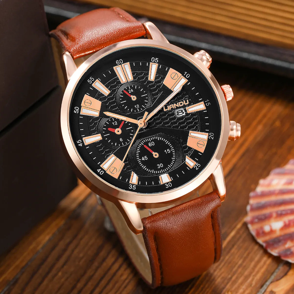 Fashion Solid Color Buckle Quartz Men'S Watches