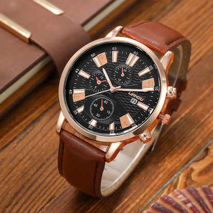 Fashion Solid Color Buckle Quartz Men'S Watches