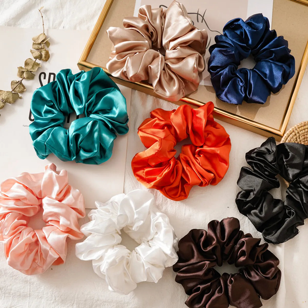 Fashion Solid Color Cloth Handmade Hair Tie 1 Piece