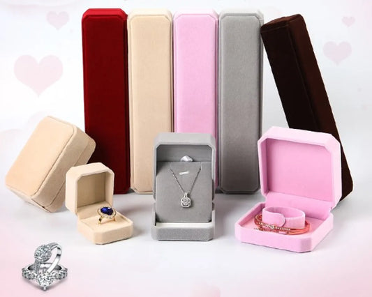 Fashion Solid Color Cloth Jewelry Boxes