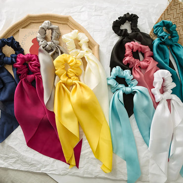 Fashion Solid Color Cloth Pleated Hair Tie 1 Piece